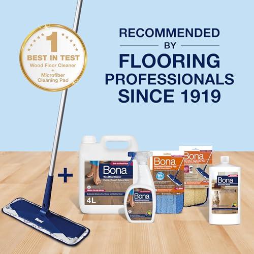 Bona Bona Premium Spray Mops for Floors, Wood, Bona Floor Mops for Cleaning Floors - Incl. 1x Bona Wood Floor Cleaner Liquid Cartridge 850ml & 2x Microfibre Pads