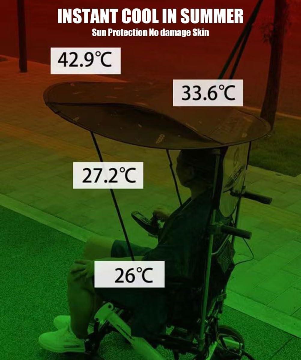DaoGeSir Wheelchair Parasol Universal Sun Shade Rain Cover Electric Wheelchair Umbrella Canopy Wheelchair Folding Cape Canopy Wheelchairs Accessories Umbrella Chair Clamp