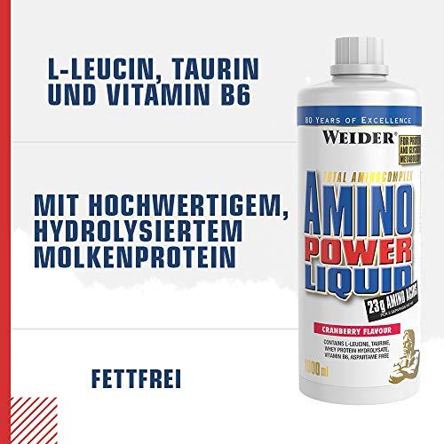 Weider Weider Amino Power Liquid 1L Cranberry, Essential Amino Acids, L-leucine, Free Taurine, Vitamin B7