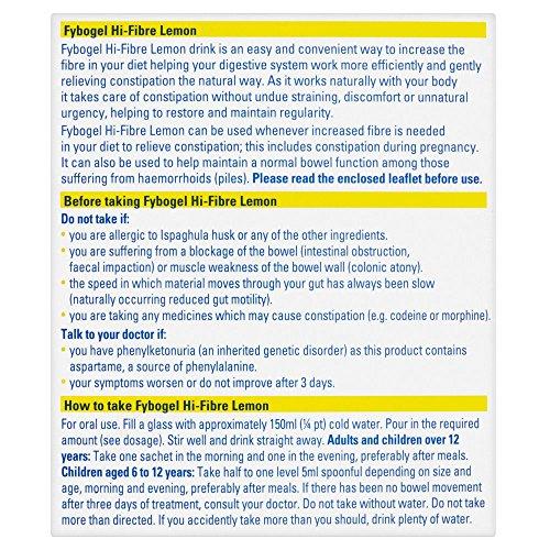 Fybogel Fybogel Natural Hi-Fibre Lemon Fibre Drink Sachets - Pack of 20