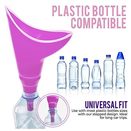 BAtlam BAtlam 2 Pcs Female Urination Device, Women Urine Funnel Urinator, Women\'s Stand Up Urinal Portable for Travel, Camping, Hiking, Outdoor Activities.(Pink+Purple)