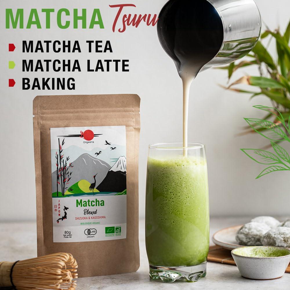Origeens ORIGEENS Organic Japanese Matcha Tea - Blend from Shizuoka and Kagoshima - Organic Matcha Green Tea Powder - Matcha Powder 80g Bag