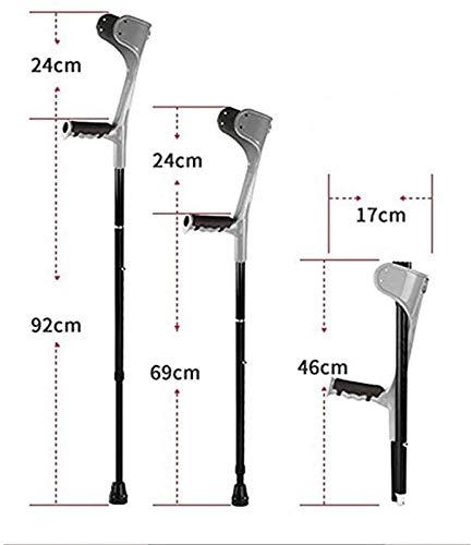 BEABAG Portable Crutch Folding Elbow, Aluminum Alloy, Elbow, Folding Adult Elbow Forearm Crutches, Collapsible Medical Arm Cuff Crutch Walker with Height Adjustable, Portable Lightweight Aluminum A
