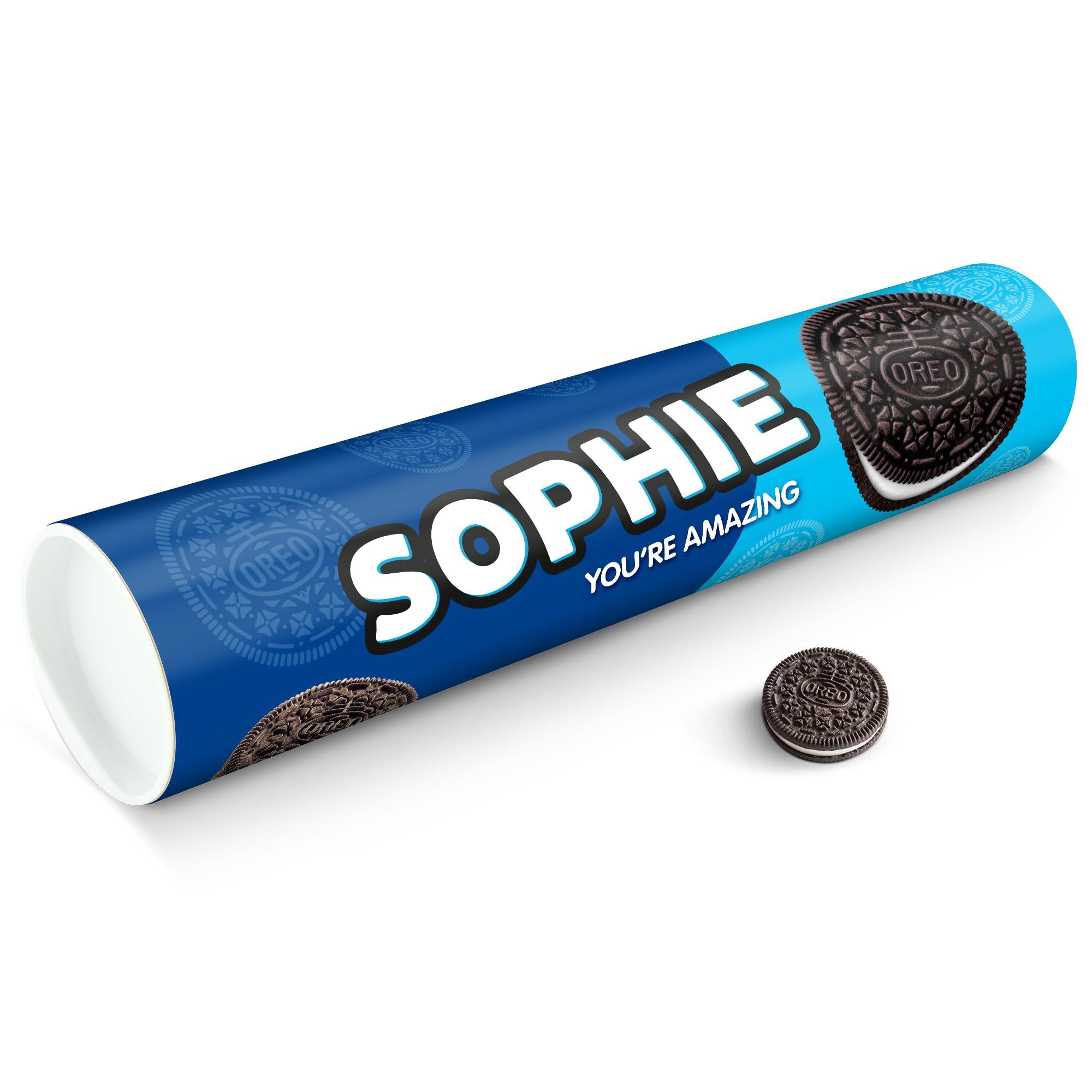 your surprise Oreo personalised XXL Gift Tube - Mega Oreo cookies Gift with name and message, 6 packets of Oreo Original (1000 Grams)