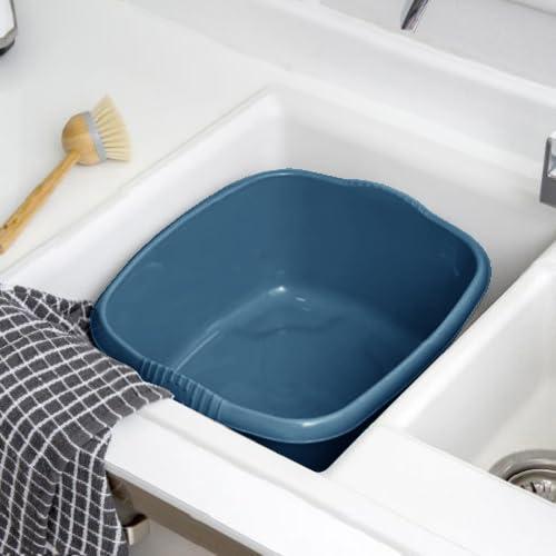 FotoStation 32cm Square Washing Up Bowl With Integral handles Perfect for Kitchen Sink, Basin Use 9L Litre 32cm x 32cm x 15cm Easy to Use Bowl High Grade Plastic (12)