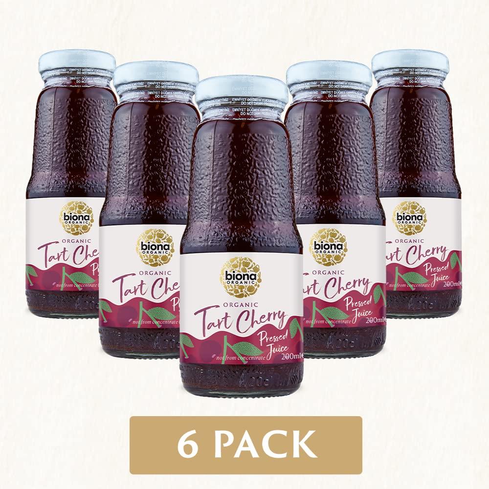 Biona Biona Organic Tart Cherry Juice 200 ml, Pack of 6 - Not from Concentrate - Pure, Pressed Fruit Juice - Freshly Harvested by Organic Farmers