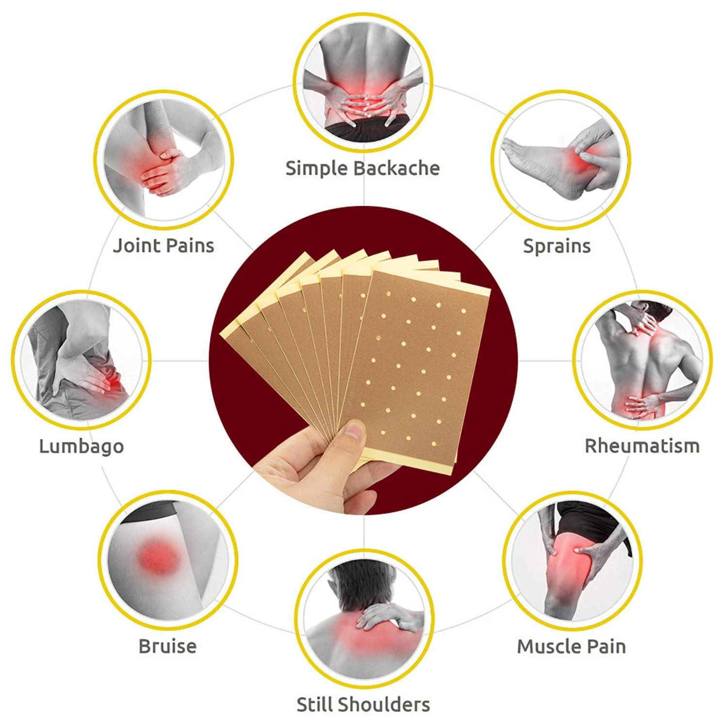 Okoneya 8 Packs - 64 Counts Tiger Patches - Chinese Red Tiger Back Patch Ultra Strength Heat Patches for Muscle Joint of Knee Shoulder Neck