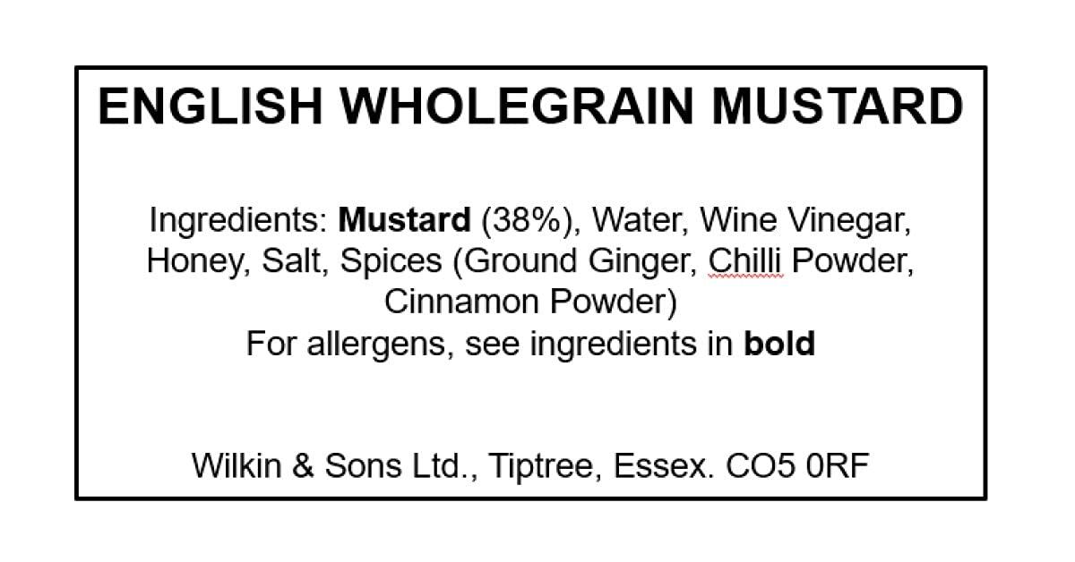 Wilkin & Sons Wilkin & Sons Tiptree English Wholegrain Mustard, Large Case / 72 pack of 38g Mini Glass Jar Portion Pots