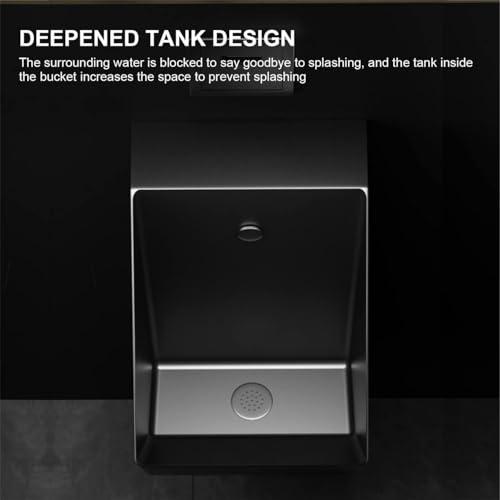 YXFAZPP YXFAZPP Stainless Steel Wall-mounted Urinal Anti-overflow Urinal, Men's Commercial Flushing Urinal, Vertical Toilet for Home, Hotel, Bar, Airport (Silver Urinalplussensor)