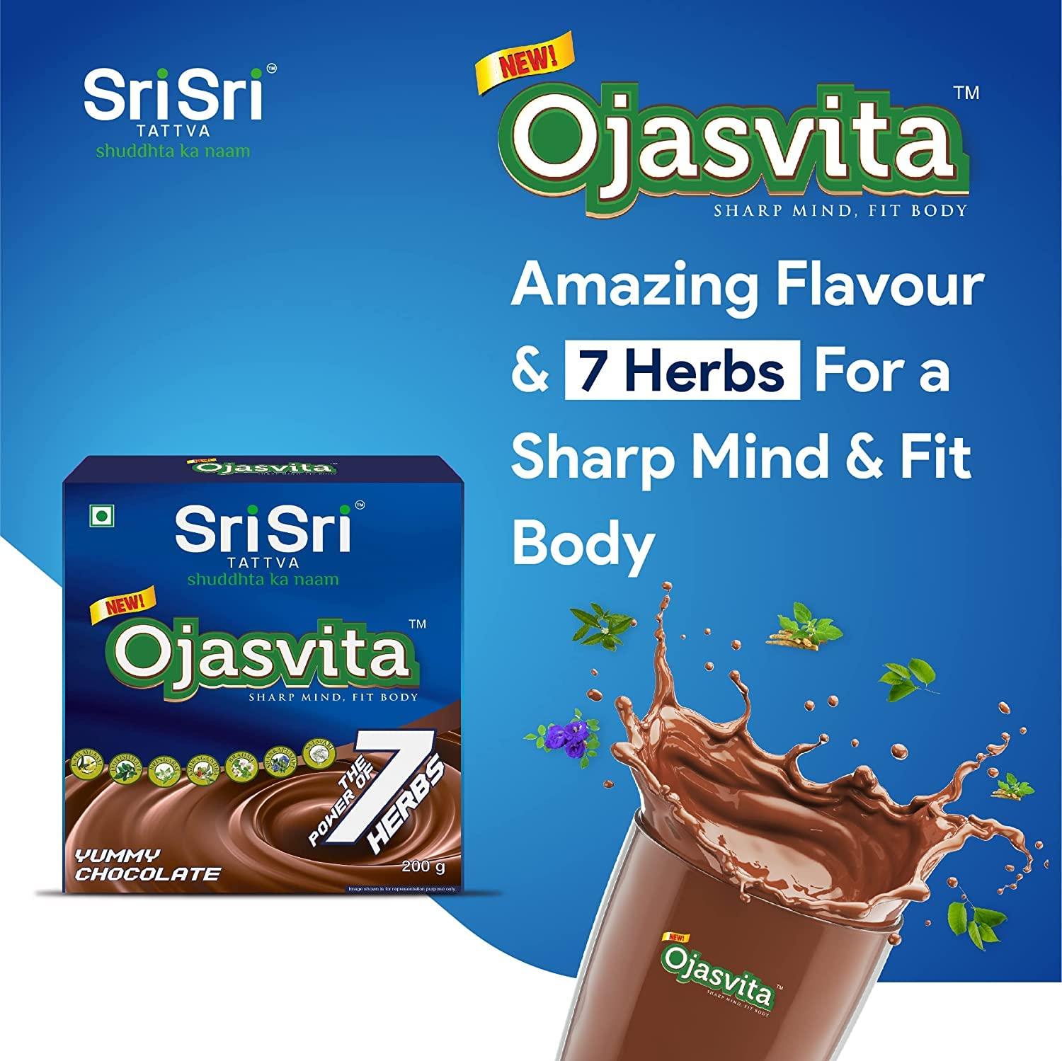 ECH Sri Sri Tattva Ojasvita Chocolate Powder - Drink Mix for Sharp Mind & Healthy Body - 200g
