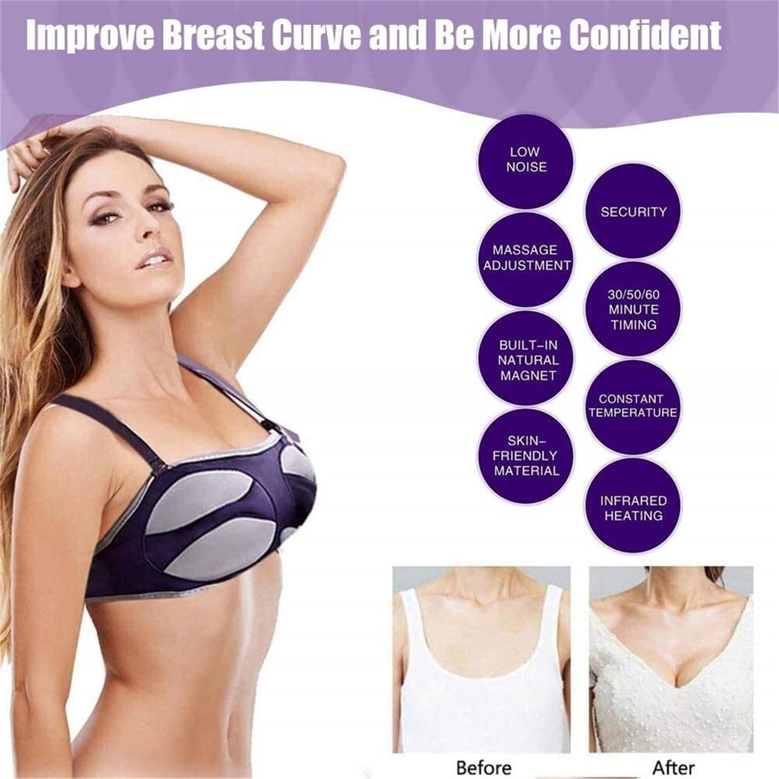 HEAXIY HEAXIY Electric Breast Enhancer Bra Machine, Professional Breast Massager, 3 Temperature Adjustments, Timer 30/50/60 Minutes, Prevent Breast Prolapse, Sagging Deformation,AB