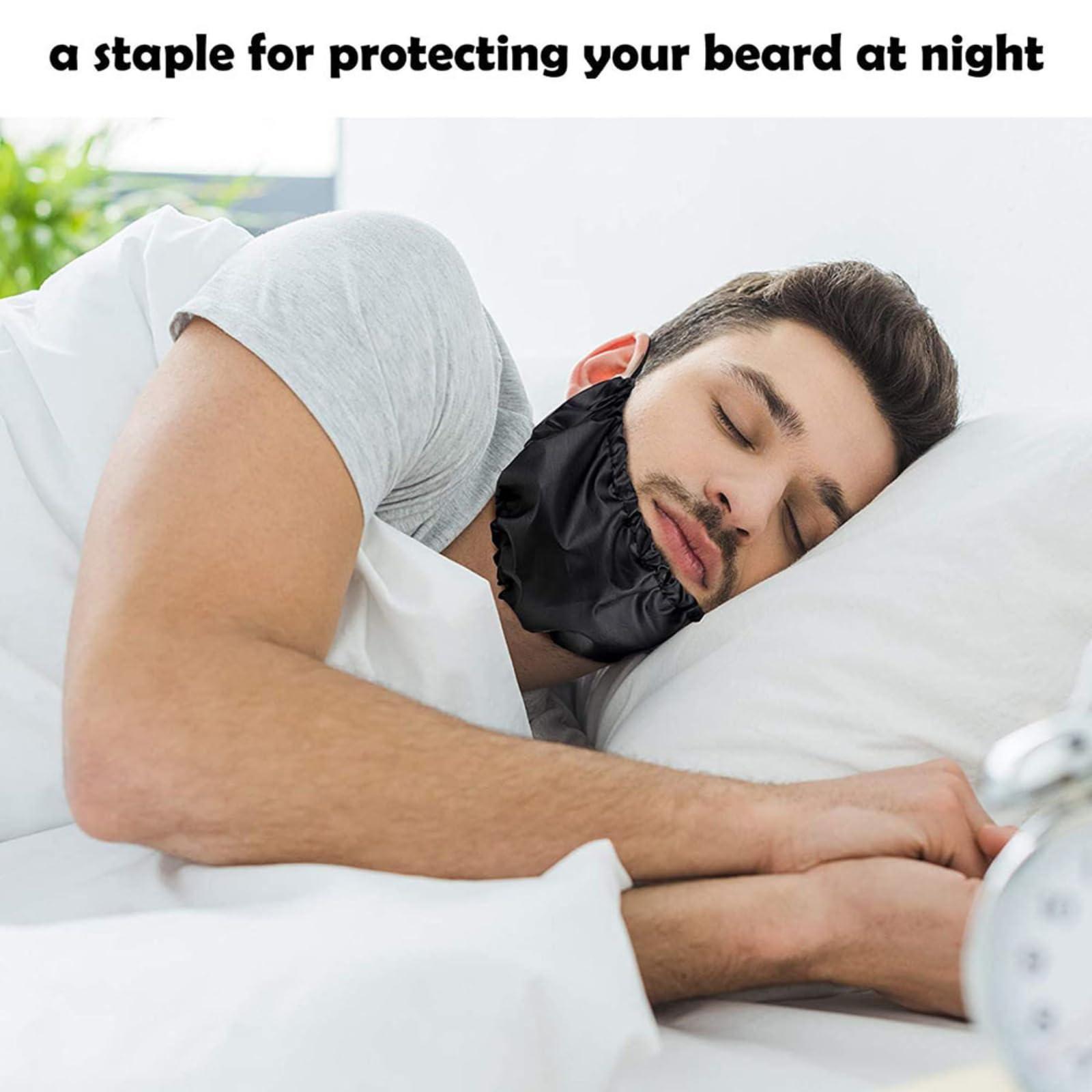 SkyFace Black Beard Bandana, 20 Pcs Beard Bonnet Beard Night Cap, Silk Reusable Beard Bib for Men Eating Sleeping Essential Oil and Moisture Retention and Healthy Hair Growth, Helps to Prevent Itching
