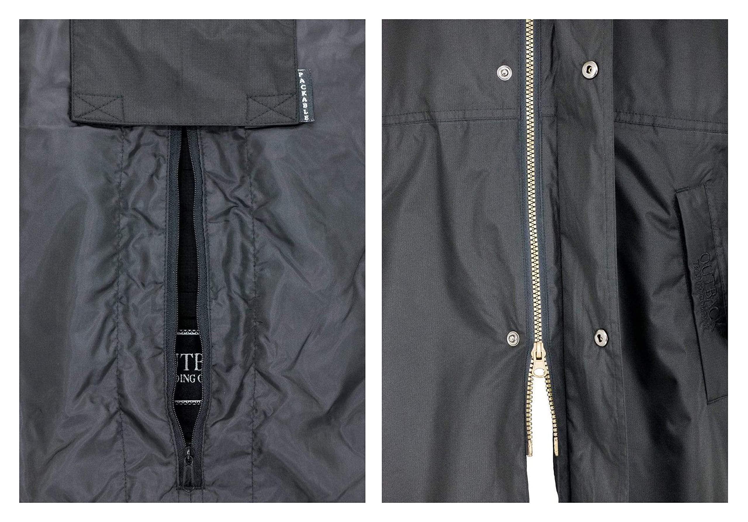 Outback Trading Outback Trading Unisex 2406 Pak-A-Roo Duster Waterproof Windproof Seam-Sealed Long Sleeve Rain Coat, Black, X-Large