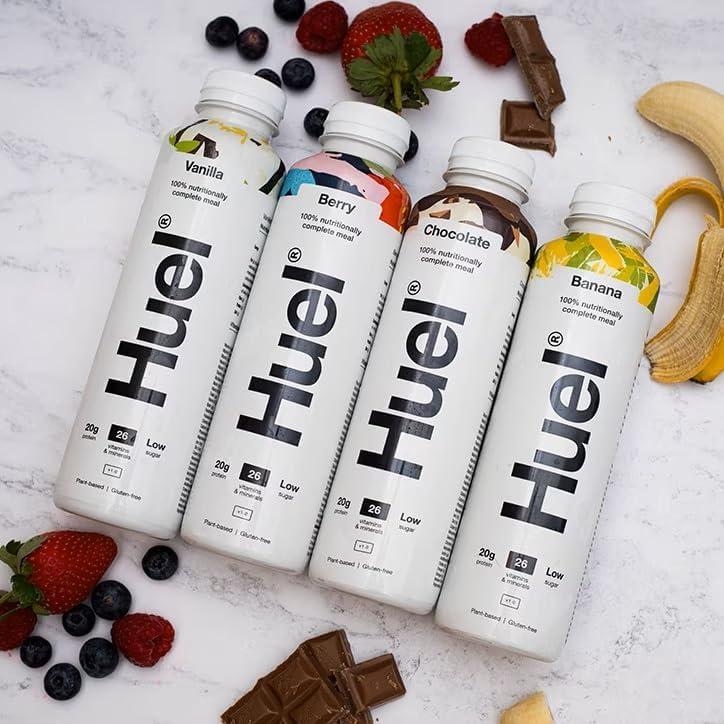 Huel Huel 500ml Variety Pack Ready To Drink Nutritionally Complete Meal Flavours Inc. Chocolate, Vanilla, Banana, Berry, Salted Caramel, Strawberries & Cream (Pack of 6)