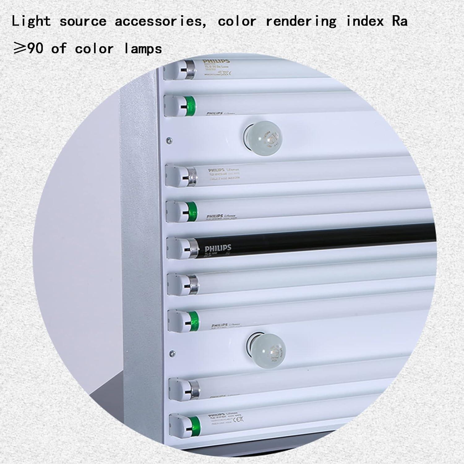 HotcoS Color Assessment Cabinet, 6 Light Sources Lab Color Matching Box, Professional LED Light Box Color Matching Cabinet for Textile Printing and Dyeing Materials.