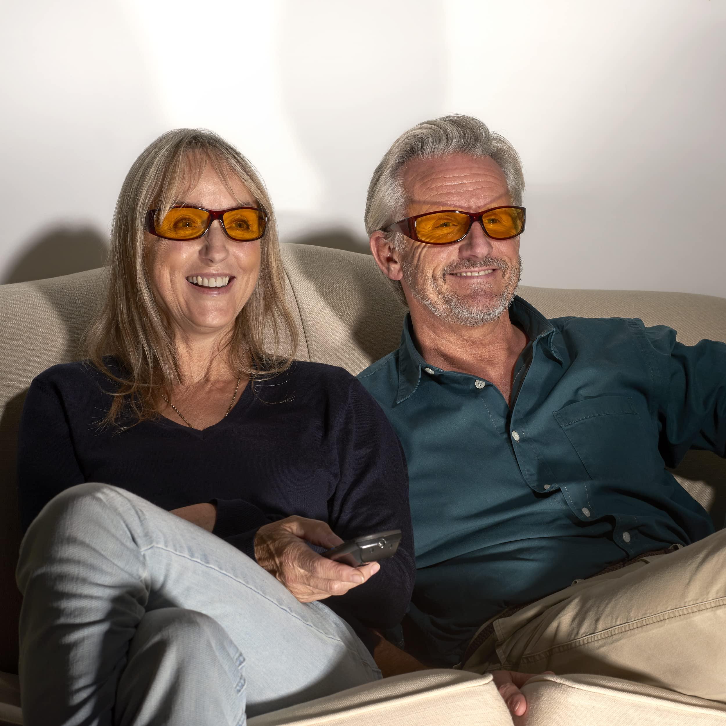 MediView MediView Low Vision Glasses for Macular Degeneration, Glaucoma and Retinitis Pigmentosa RNIB | Unisex | Yellow Lenses | Brown Frame