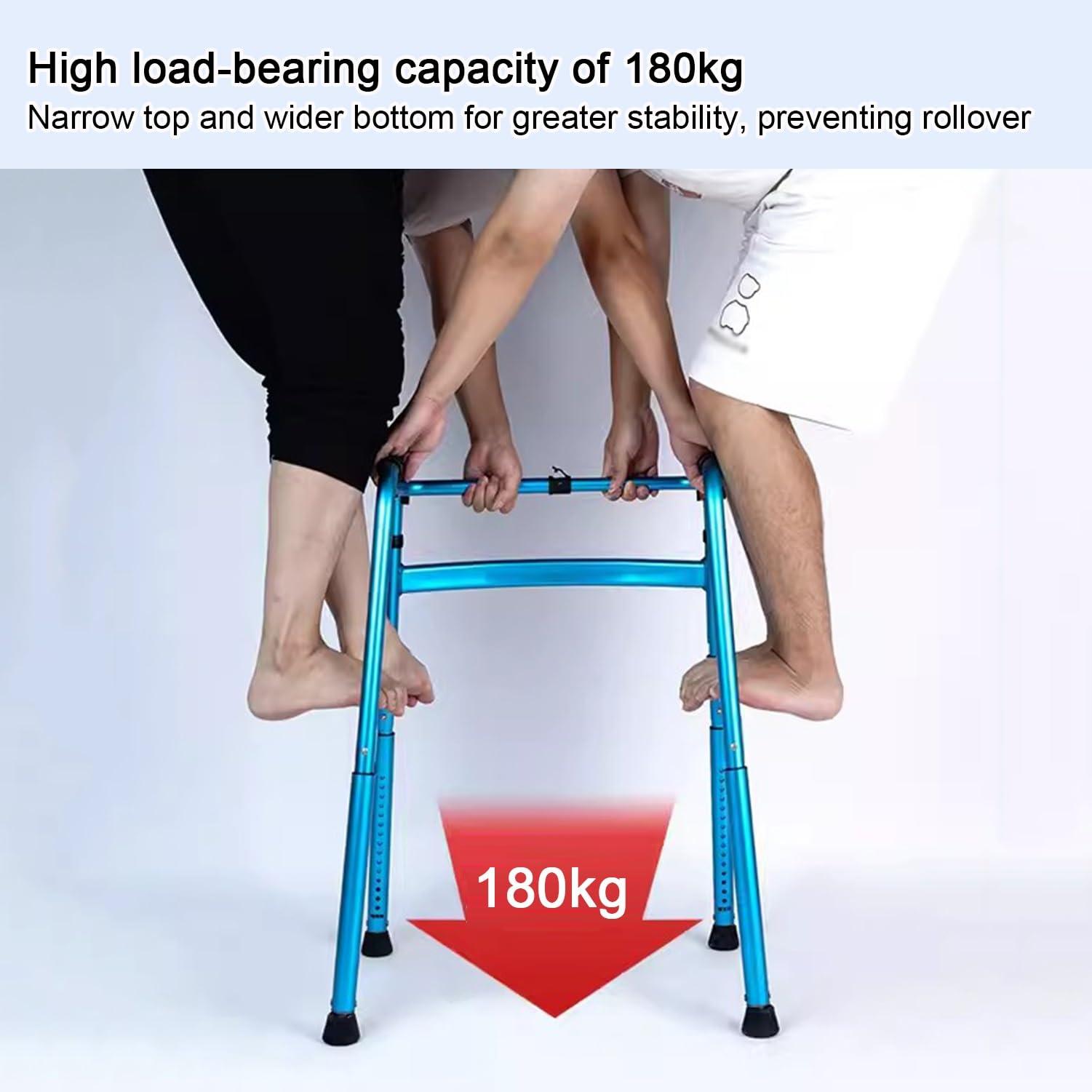 Wzmazingly Wzmazingly Stair Climbing Aid Walking Frame, Foldable Lightweight Aluminium Walker Mobility Aid for Seniors, Adjustable Height