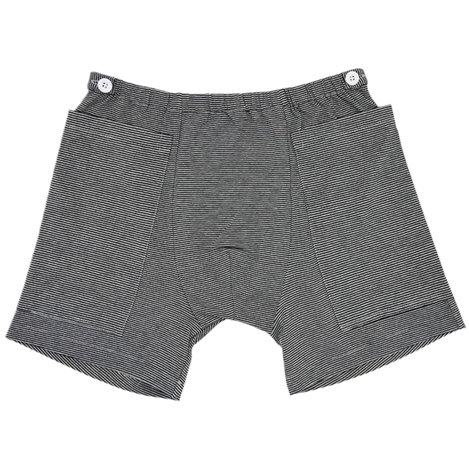 Lamppdcor Nephrostomy Bag Clothing,Catheter Underwear for Men with Elastics Cotton Catheter Pants with 2 Pocket & Fixer Striped Concealed Nephrostomy Bag Clothing,No Urine Bag, M