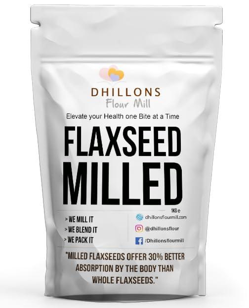 Dhillons Flour Mill Flaxseed milled | Milled Flaxseed increases absorption of nutrients by the body | Great in shakes and for baking | UK Milled | GMO Free | Clean ingredients