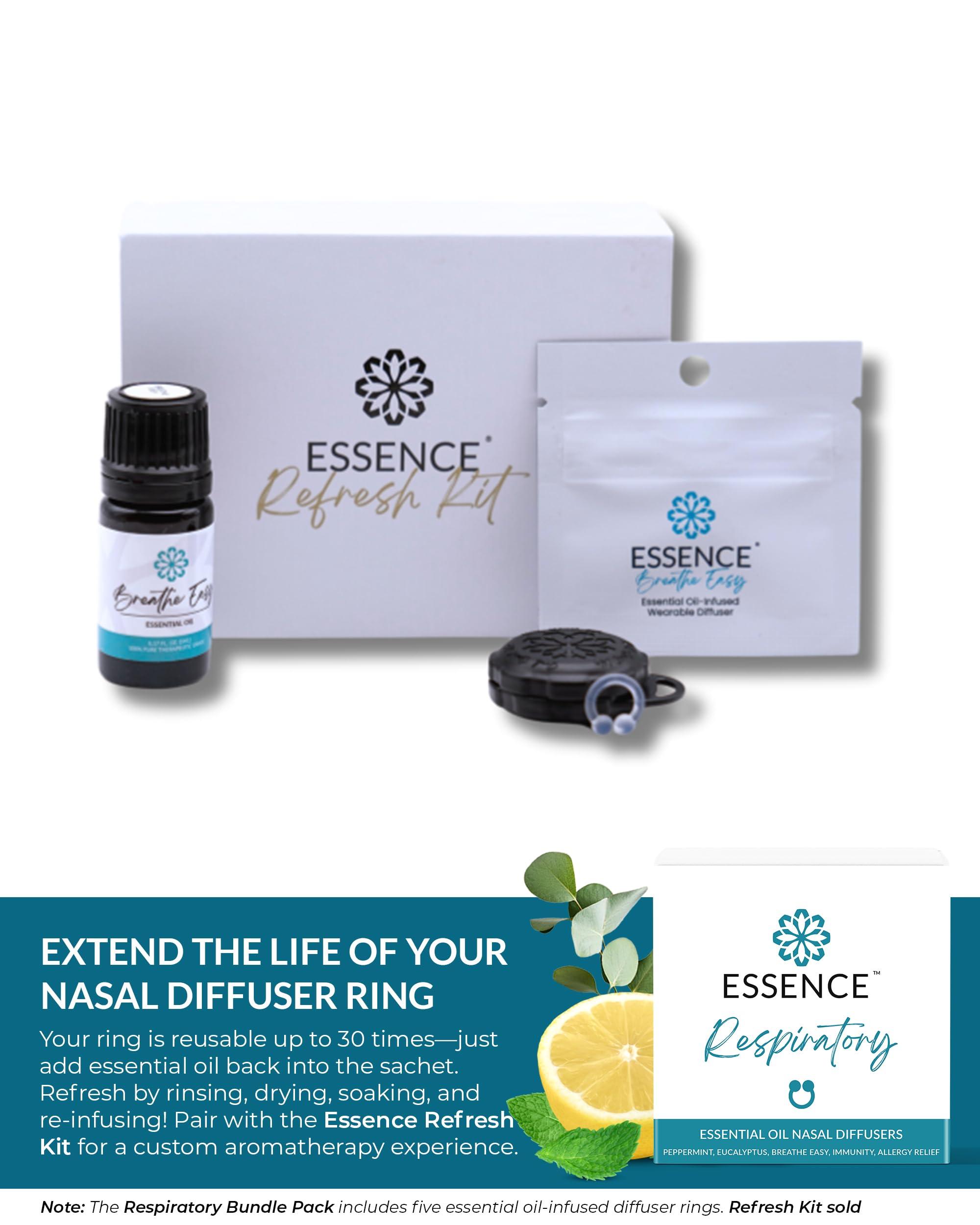 HON Essence Nasal Diffuser | Essential Oil Ring | Silicone Nose Inhaler Bundle Pack (Respiratory)