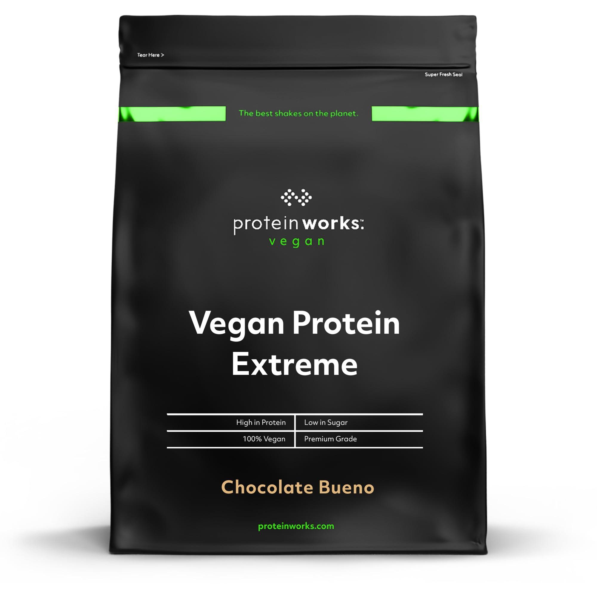 THE PROTEIN WORKS Protein Works - Vegan Protein Extreme, 29g Plant Based Protein, Added Vitamin Blend, 57 Servings, Chocolate Bueno, 2kg