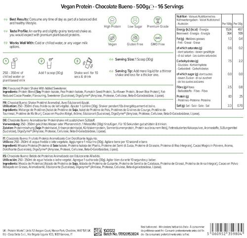 Protein Works Protein Works - Vegan Protein Powder, Plant Based Protein Shake, Vegan Blend, Gluten Free, 16 Servings, Chocolate Bueno, 500g