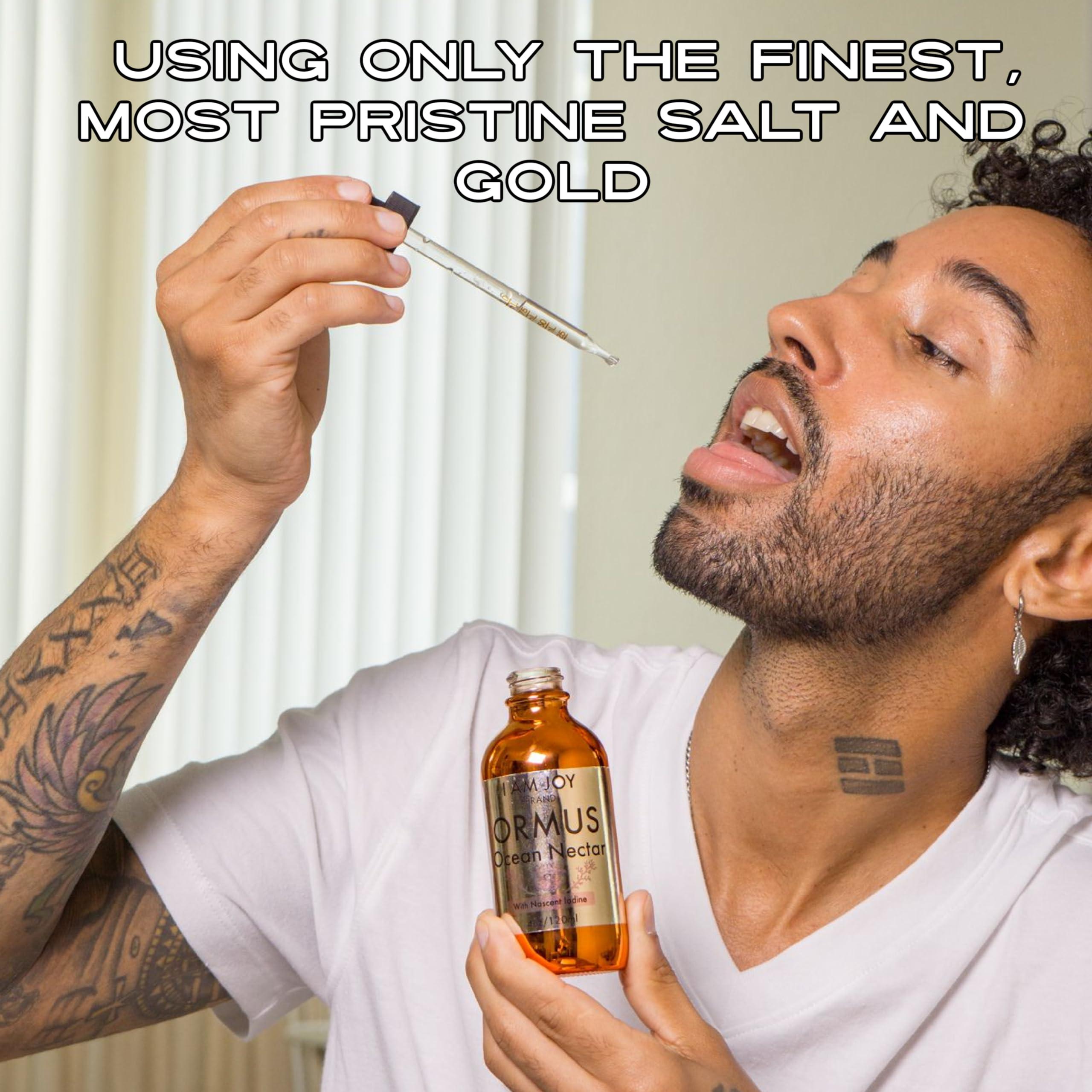 I Am Joy co. I Am Joy co. Ormus Ocean Nectar Monoatomic Gold with Iodine Designed to Decalcify The Pineal Gland, Support Thyroid and Increase Feelings of Alertness, Clarity of Thought and Energy 4oz