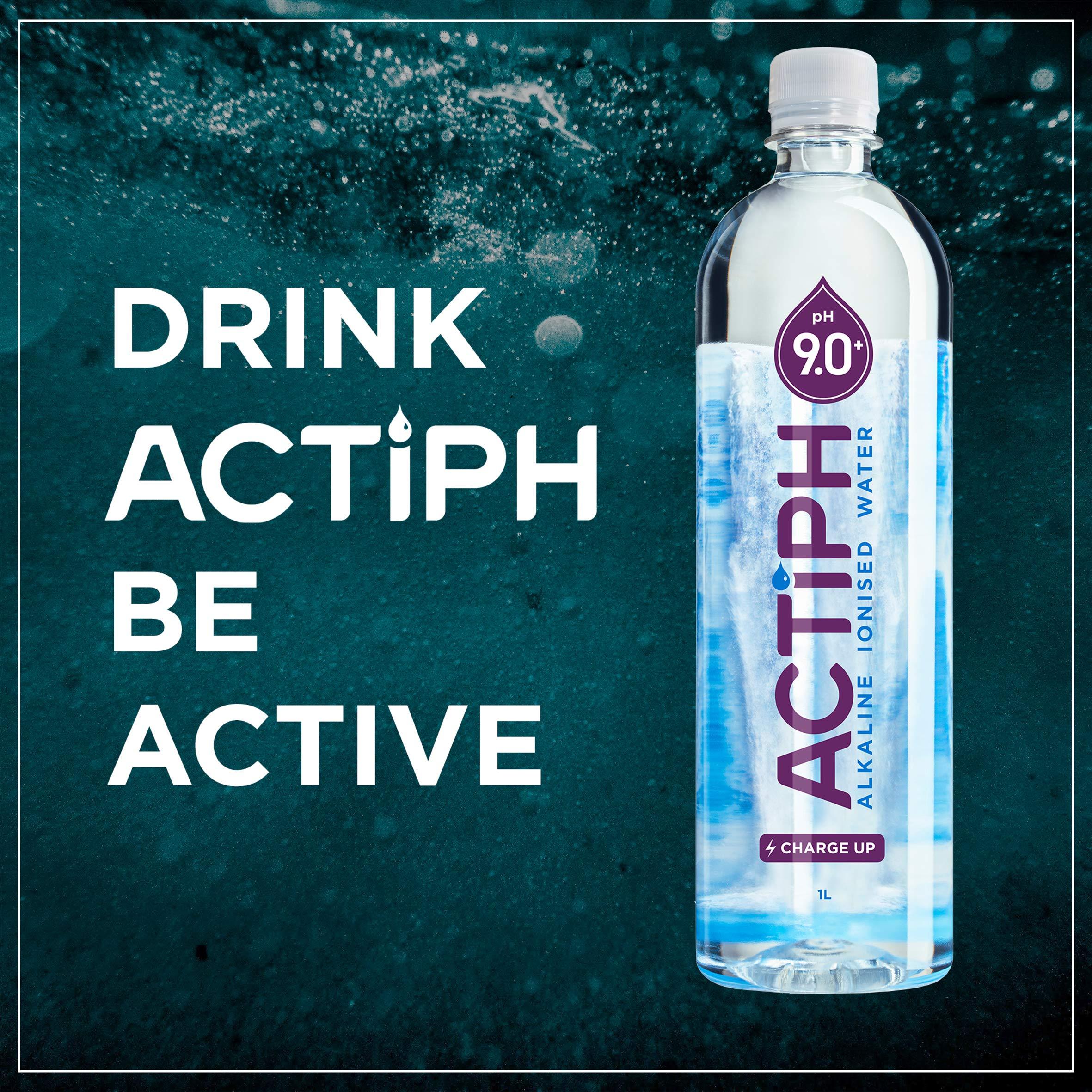 ActiPH Alkaline Ionised Spring Water pH9+ Purified with Electrolytes Clean and Smooth Taste ACTIPH Water (1L x12)