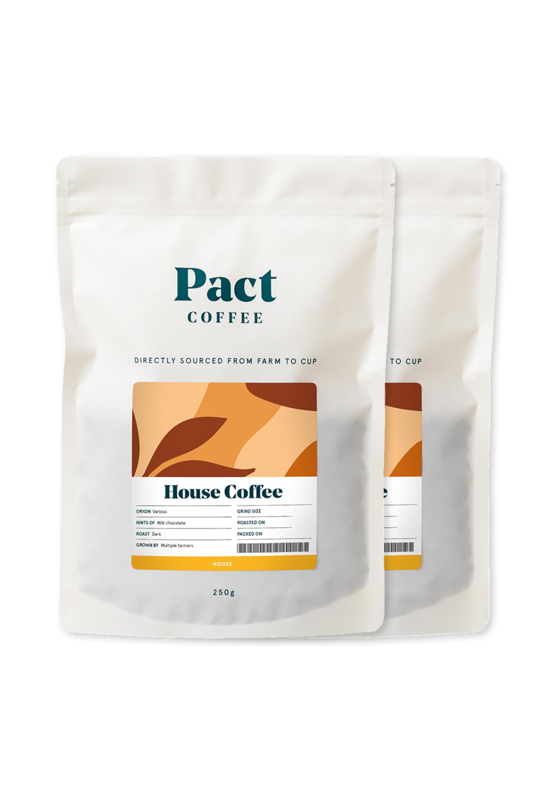 Pact Pact Coffee House Espresso, Dark Roast (500g) - Medium-Fine Grind - Freshly Roasted in Surrey