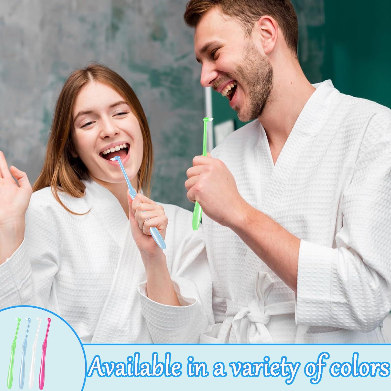 PSFYRN Single Tufted Toothbrush,Dental Brushes,5 Pcs End-tuft Tapered Toothbrush Orthodontic Toothbrushes,Braces Toothbrush and Interspace Toothbrush,for Detail Cleaning