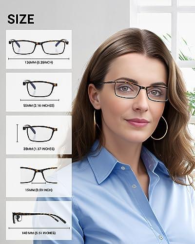 TERAISE TERAISE 4PCS Value Anti-Blue Light Reading Glasses,Lightweight Comfortable Reader Glasses for Men and Women,Sturdy Computer Reading Glasses Blue Light Blocking Included Eyeglasses Case(1.5X)