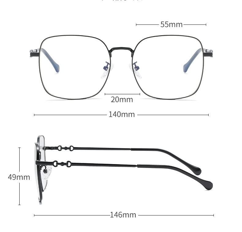 LTSRLL LTSRLL Oversized Square Metal Reading Glasses, Large Blue Light Blocking Readers, Big Frame Anti Glare Unbreakable Eyewear (Color : Silver-black, Size : +250)