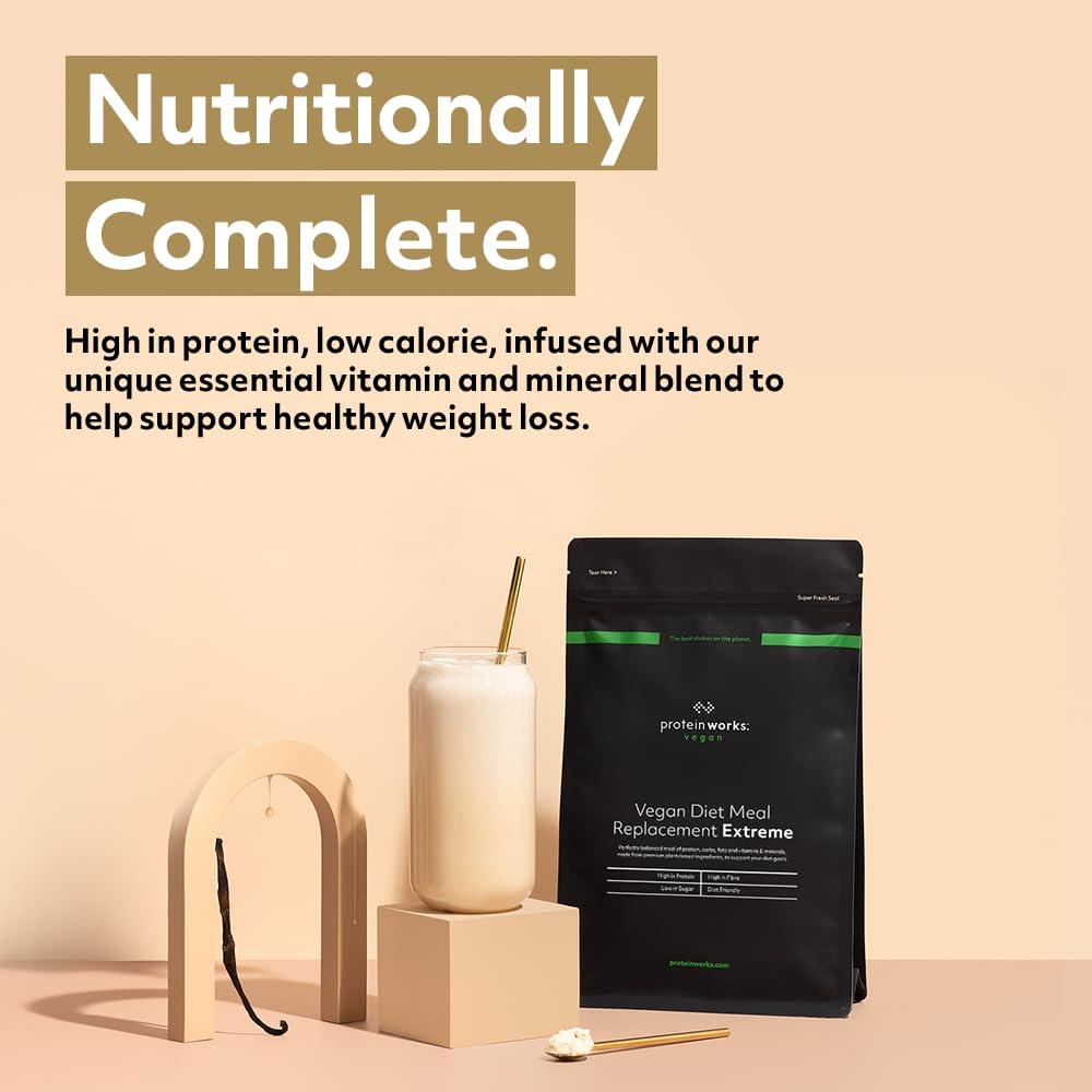 THE PROTEIN WORKS Protein Works - Vegan Diet Meal Replacement Extreme, 200 Calorie Meal, Up to 25g Protein, Plant Based, 16 Meals, Chocolate Bueno, 1kg