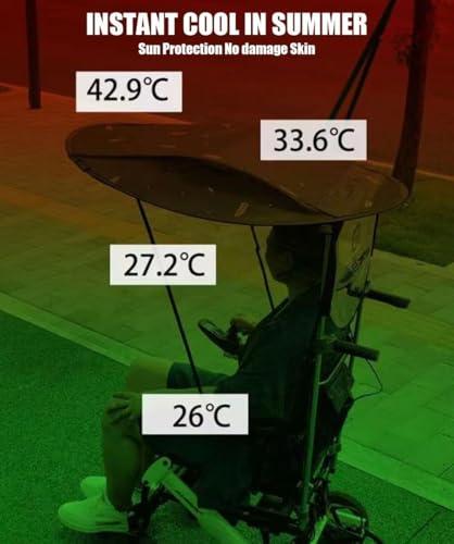 DaoGeSir Wheelchair Parasol Universal Sun Shade Rain Cover Electric Wheelchair Umbrella Canopy Wheelchair Folding Cape Canopy Wheelchairs Accessories Umbrella Chair Clamp