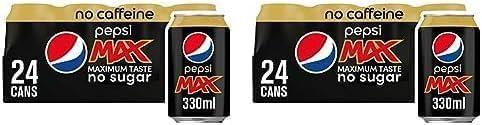 Pepsi Pepsi Max 24pk x 330ml No Caffeine (Pack of 2)