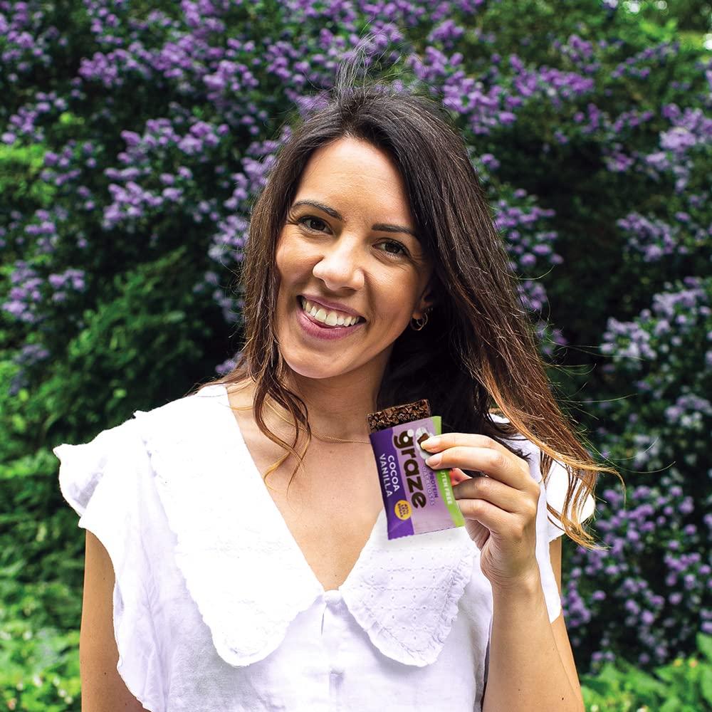 GRAZE Graze - Protein Oat Bars - Gluten Free & Vegan Cocoa Vanilla Protein Oat Boosts - Total 28 Healthy Snacks Multipack