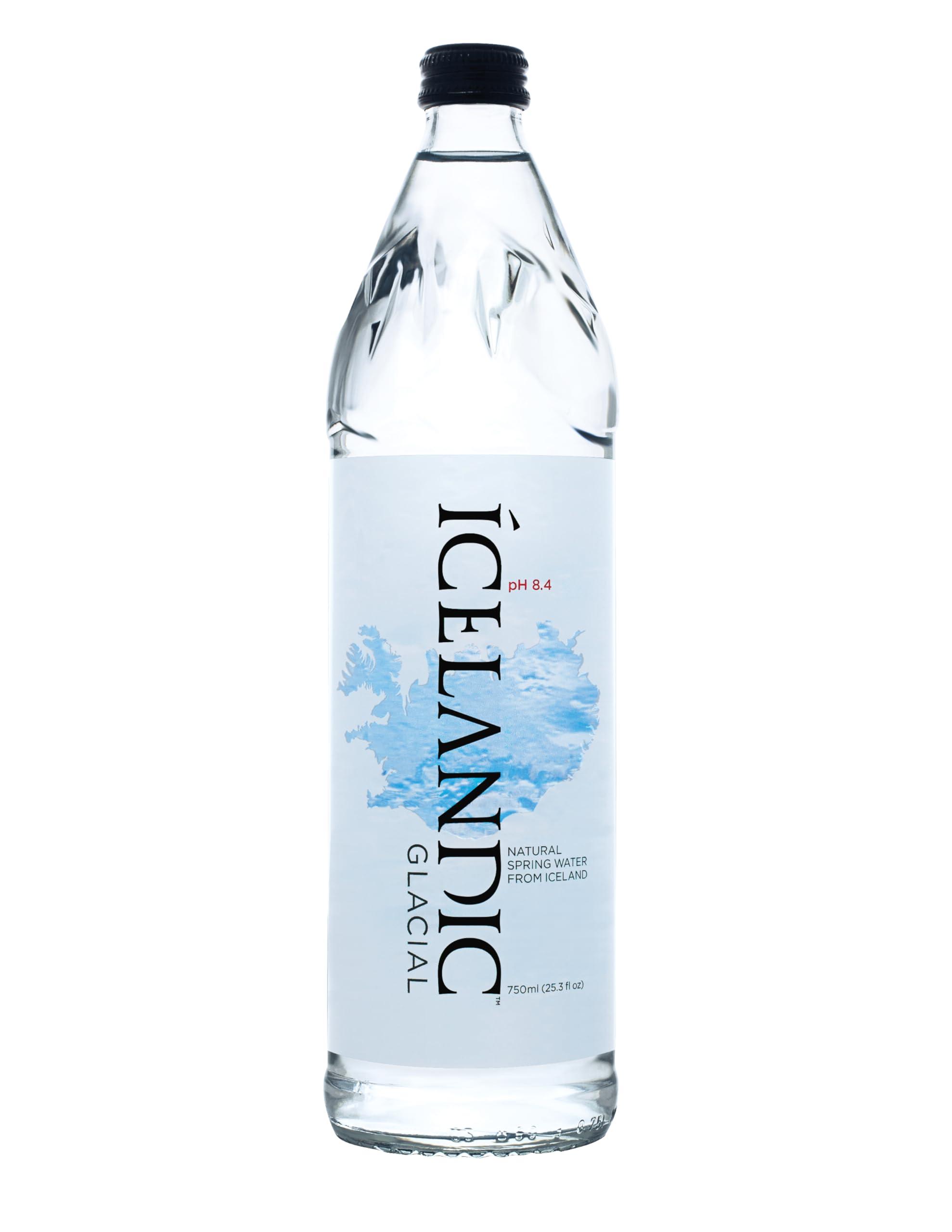 Icelandic Glacial Icelandic Glacial Premium Still Water 12 x 750ml Glass Bottles Alkaline/Low PH, Recycled Packaging, BPA Free, Carbon Neutral from Icelandic Spring. Low TDS and Mineral Content.