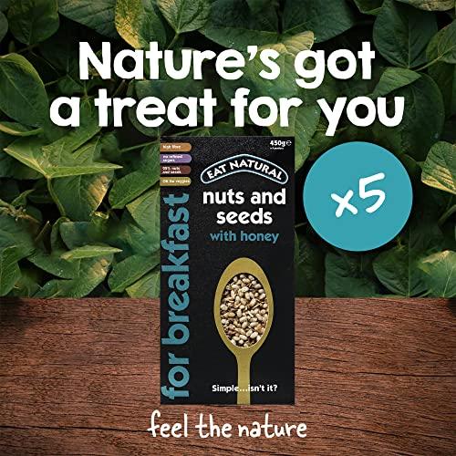 Eat Natural Eat Natural Nuts & Seeds Breakfast Cereal with Honey - High in Fibre Breakfast Muesli - Suitable for Vegetarians ,450 g (Pack of 5)
