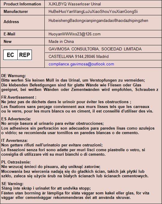 XJKLBYQ XJKLBYQ Waterless Urinal with Hose,UV Resistant Outside Urinal,PP Plastic Urinal,Garage Urinal,Anti-clogging Wall Mount Outdoor Toilet for Backyard Garage