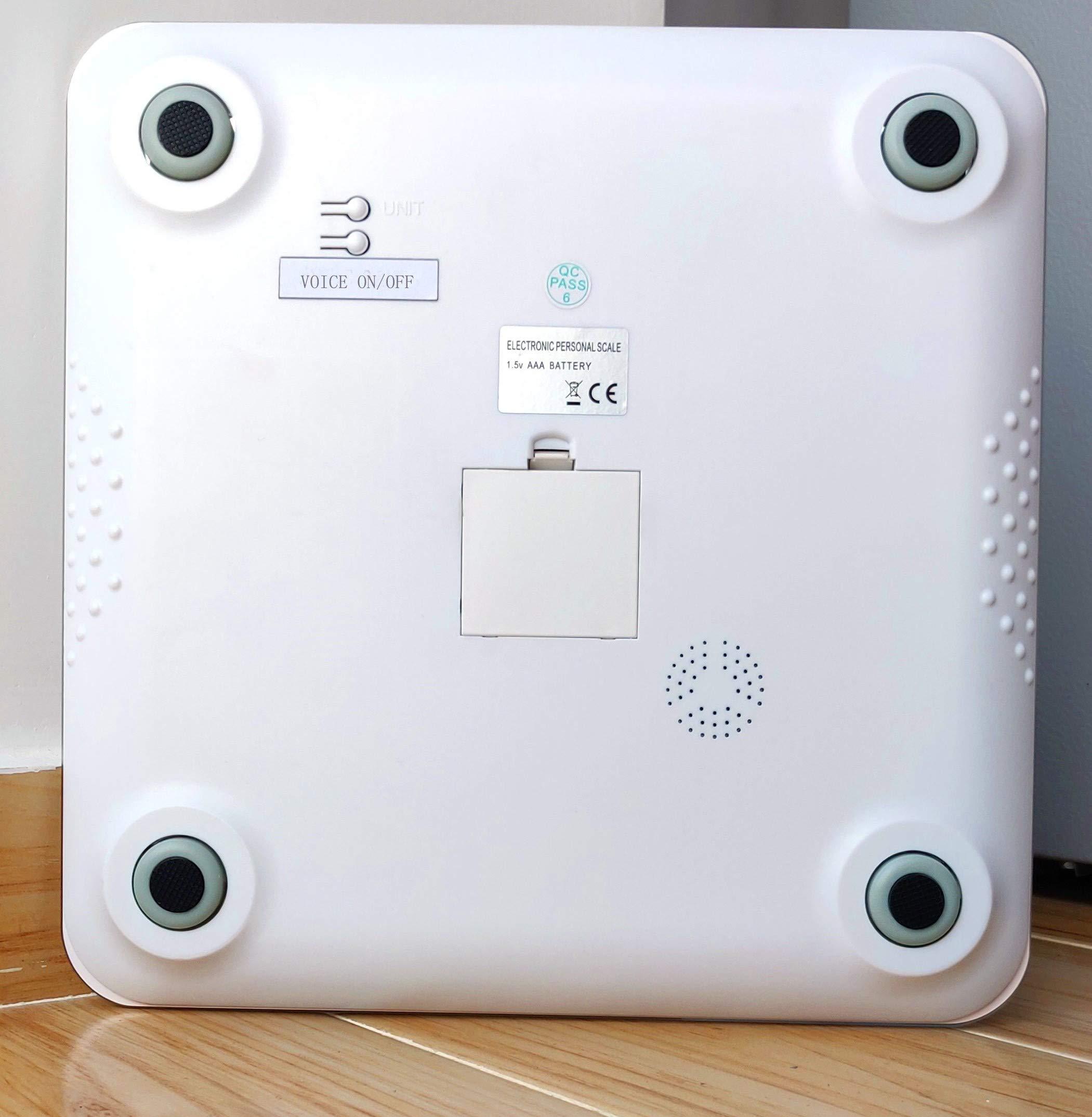 NEWLINE NY NewlineNY Voice Talking Digital Bathroom Scale Easy Auto Step-on Auto Off Technology, White, Lb or Kg, 440lb Capacity