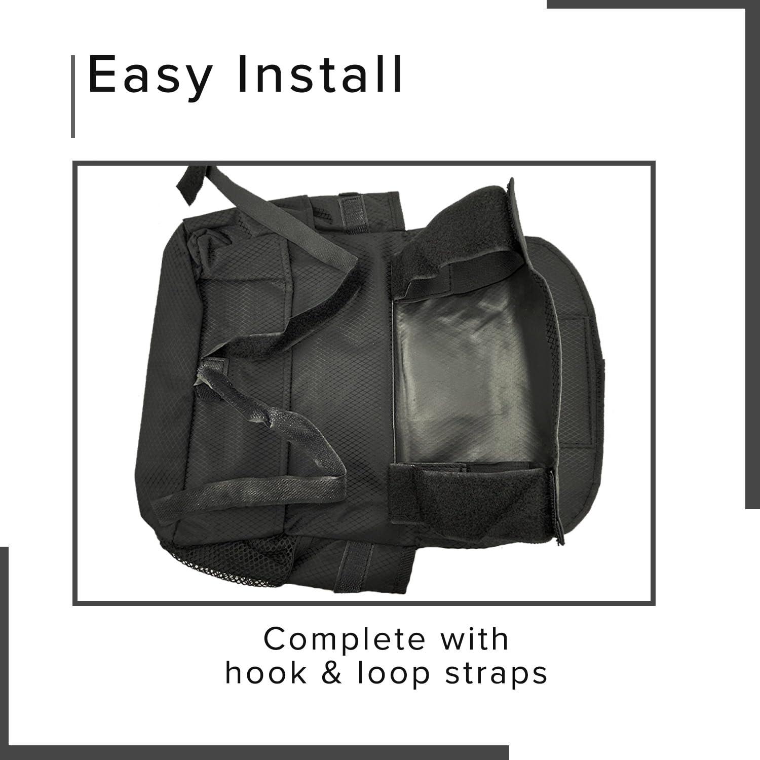 AlveyTech AlveyTech Saddle Bag for Mobility Scooter, Wheelchair, & Power Chair (Small, Black) - Armrest Accessories Holder for Wheelchairs and Electric Scooters, Side Pouch Storage Organizer, Bags for Adults