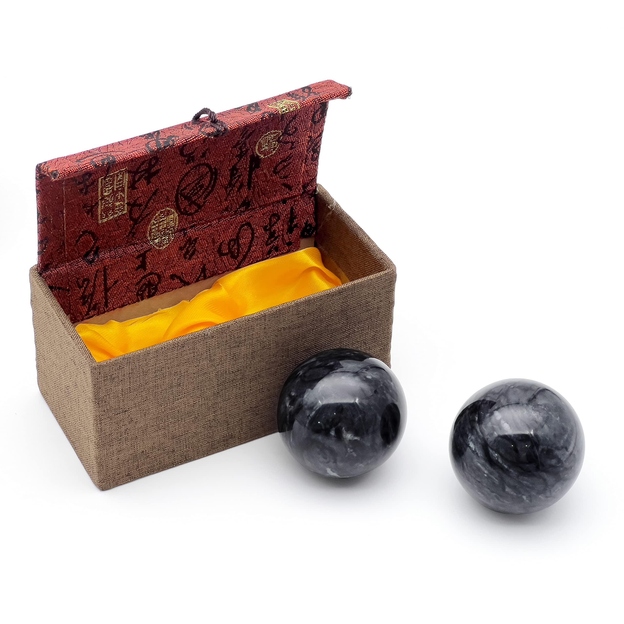 TaktZeit TaktZeit Chinese Exercise Balls Baoding Balls (Gray-Stone, 2.2Inches)