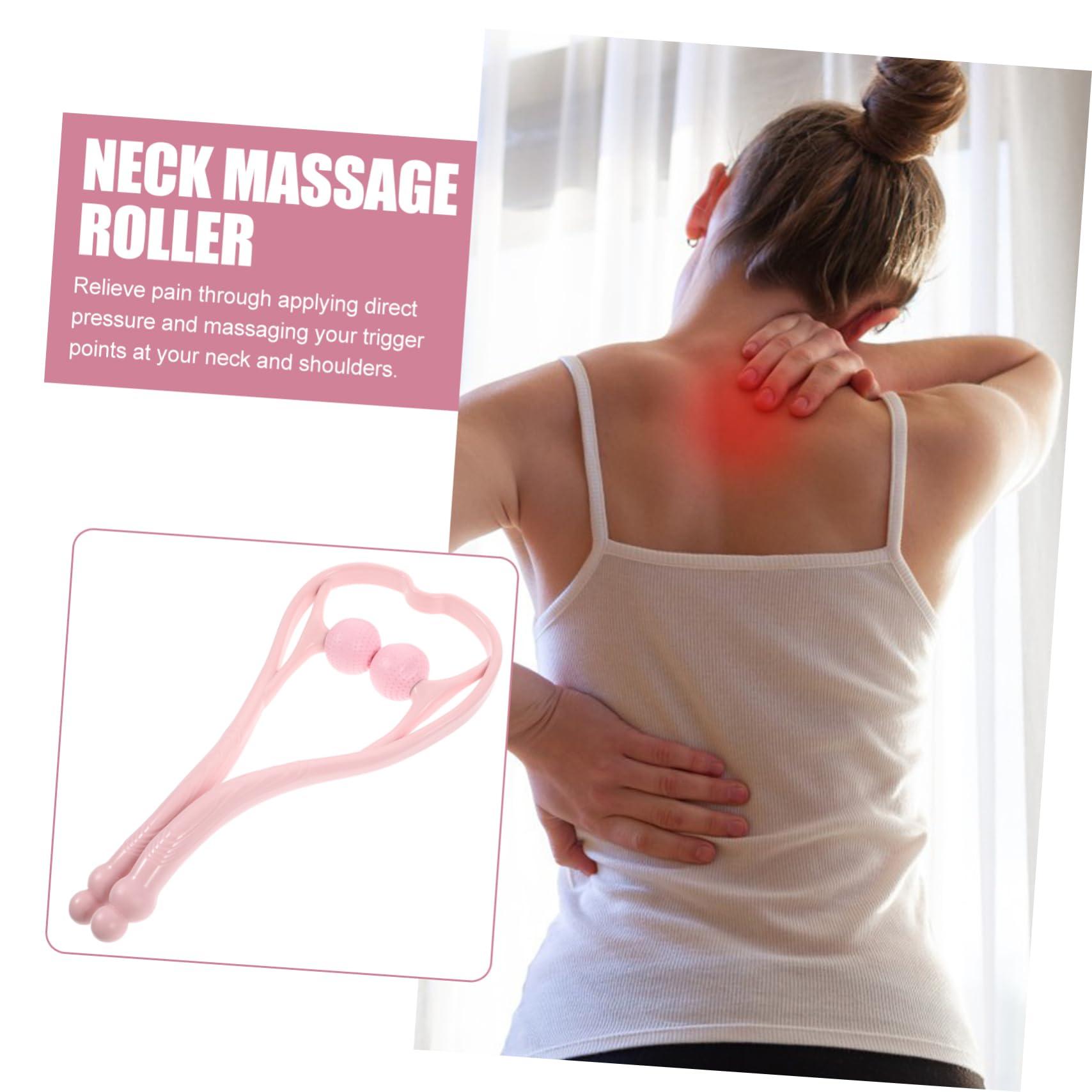 FRCOLOR FRCOLOR Muscle Soreness Gluing Full Body Massager Hand Massager Neck Massager Fleab Tool Kneading Massager Shoulder Massager Cervical Spine Scroll Wheel Small Artifact Pink