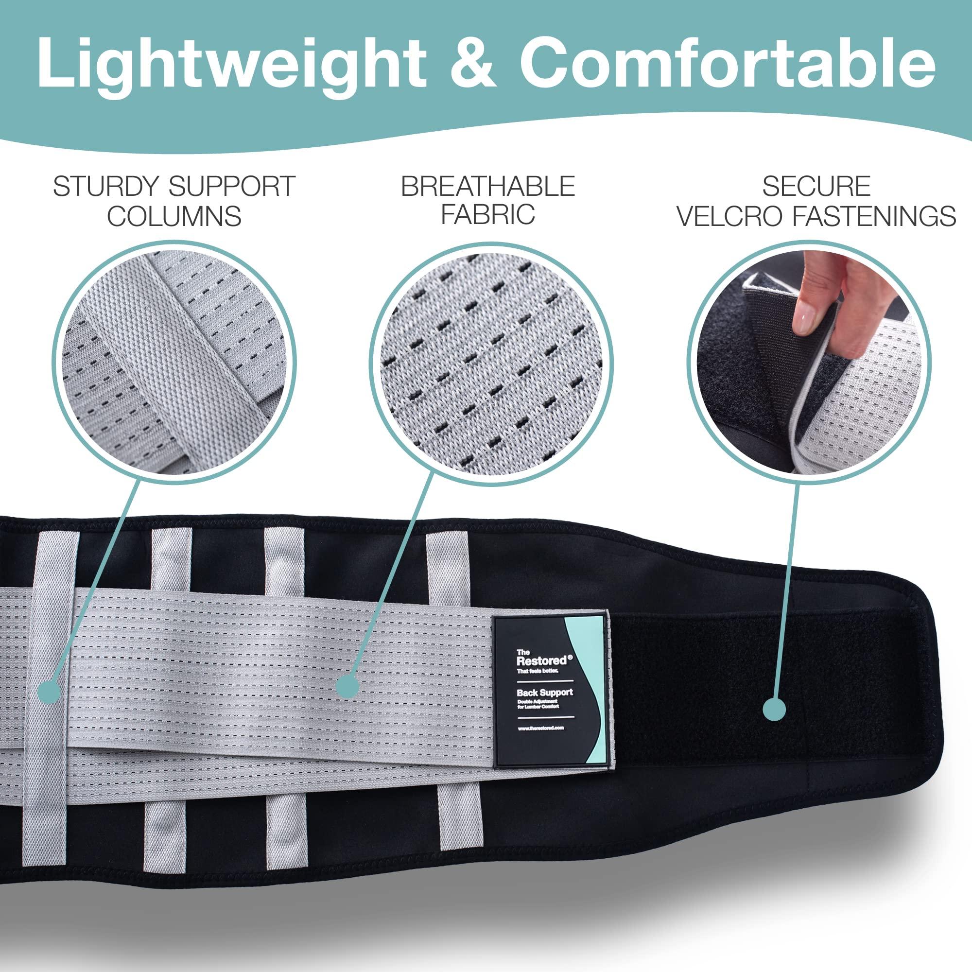 The Restored The Restored Back Brace, Back Support Belt, Back Pain Belt, Back Braces for Lower Back Pain, Lower Back Support for Women and Men, Lumbar Supports, Sciatica Back Support, Lower Back Pain Relief (L)