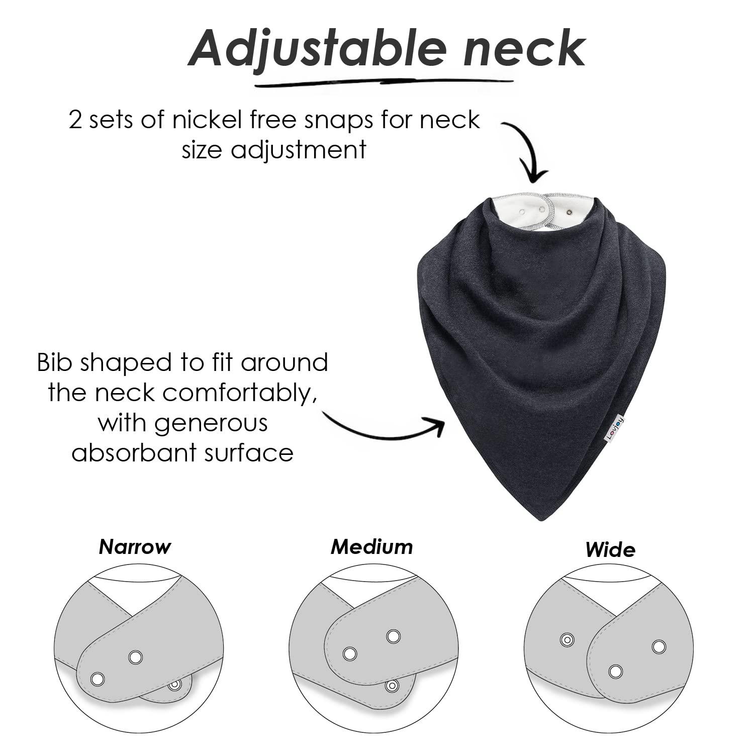 Lovjoy Lovjoy Extra Large Bandana Bibs for Children 4+ Years/Special Needs Bibs/Suitable for Children, Teens and Adults/Adjustable Neck Size (Set 02)