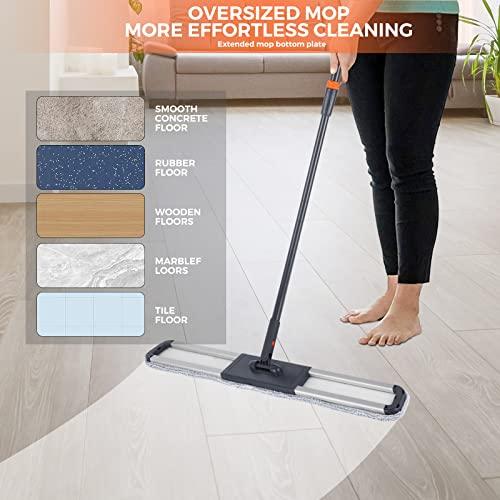 Sunki 36\" Large Wrestling mat mop Commercial Dust Mops for Floor Cleaning Push mop with Adjustable Handle for Company Hotel Household Cleaning Supplies