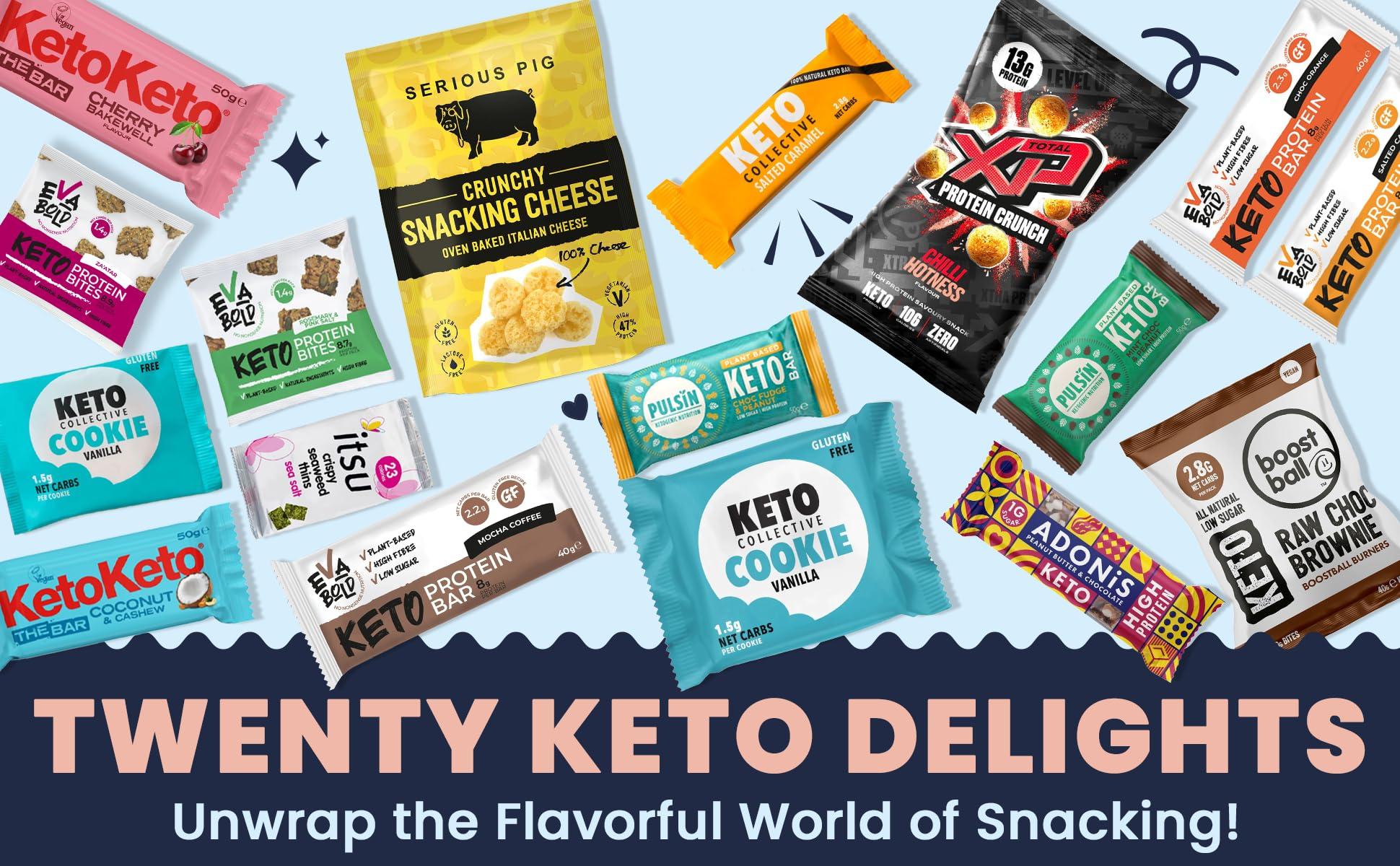 BEAR IN MIND Keto Snack Box Hamper: Ultimate Keto Gift Box - Keto Snacks and Treats UK - Gluten-Free & Vegetarian - Perfect Low Sugar Gift Box Treats for Keto and Paleo Lovers - Ideal Keto Gifts for Women and Men