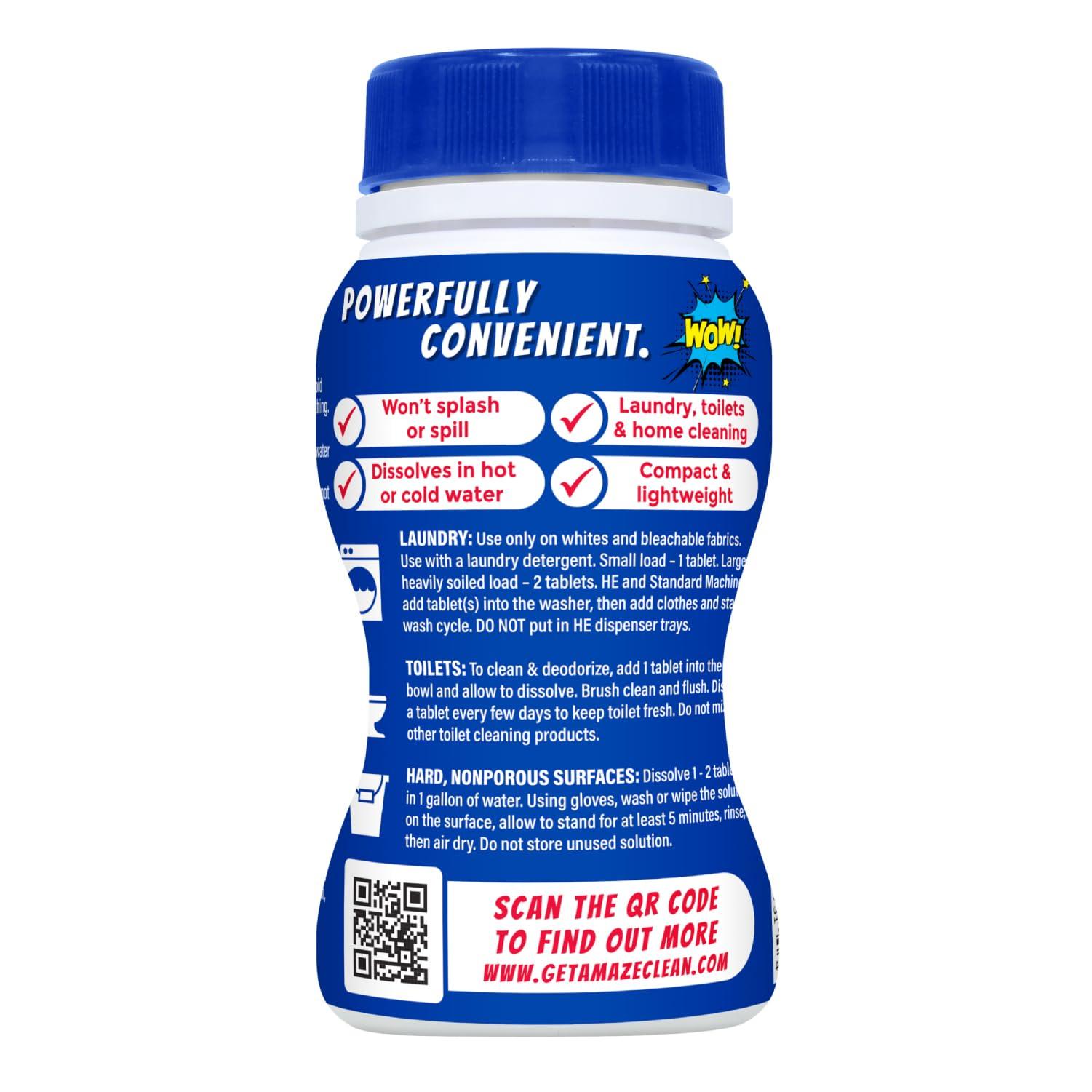 AMAZE AMAZE Bleach Tablets Ultra Concentrated Bleach Tablets for Laundry and Home Cleaning. (32 Count Original)