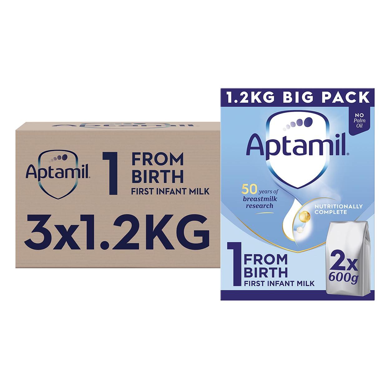 Aptamil Aptamil 1 First Baby Milk Powder, From Birth, 1.2K (Pack of 3)