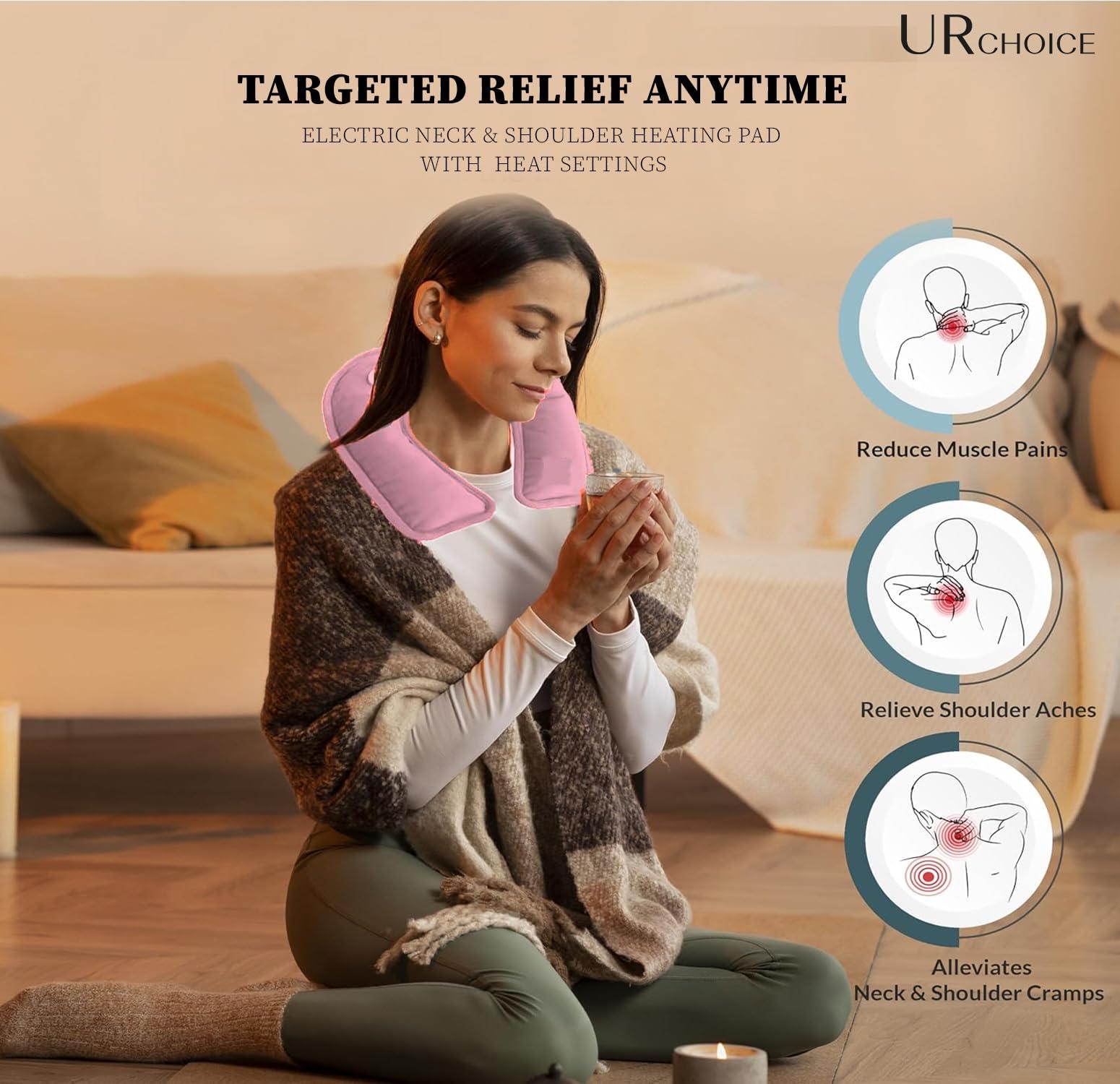 UR CHOICE UR CHOICE Rechargeable Electric Hot Water Bottle | U-Shape Neck Heat Pad | Soft & Fast Heating Hand Warmer | Ideal for Pain Relief & Massage | Cozy Pink